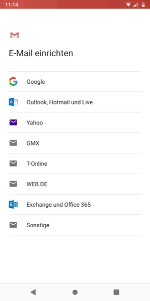 Wählen Sie Exchange und Office 365