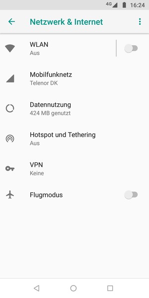 Wählen Sie Mobilfunknetz