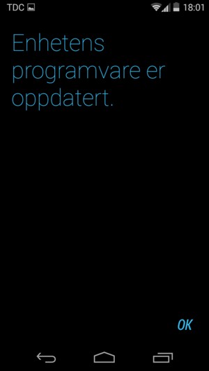Hvis telefonen din er oppdatert, vil du se følgende skjermbilde.