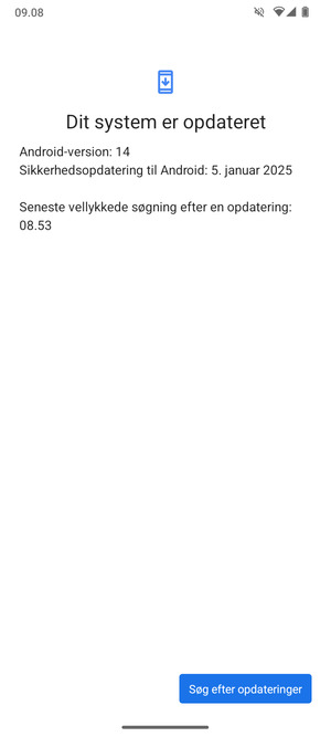 Hvis din telefon er opdateret, vil du se følgende skærmbillede