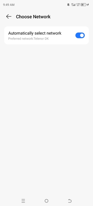 Turn off Automatically select network