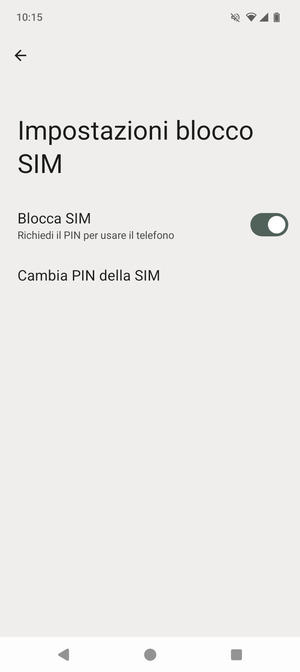 Seleziona Cambia PIN della SIM