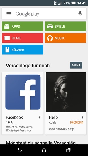 Wählen Sie die Suchleiste
