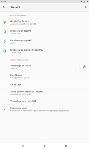 Votre tablette est maintenant sécurisée par un écran de verrouillage
