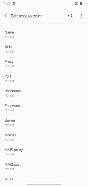 Enter Internet information