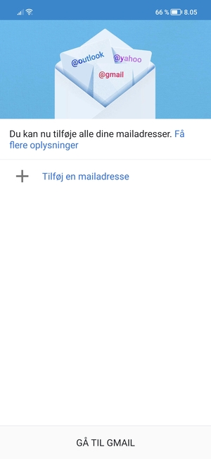 Vælg Tilføj en e-mailadresse