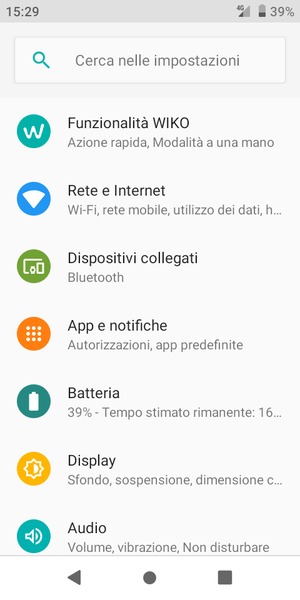 Seleziona Rete e Internet