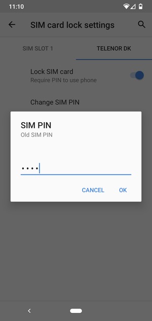 Enter Old SIM PIN and select OK