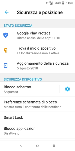 Il tuo telefono è ora protetto dal blocco schermo