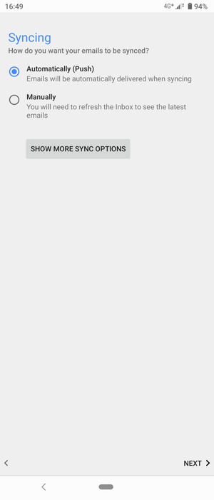 Select your preferred option and select NEXT