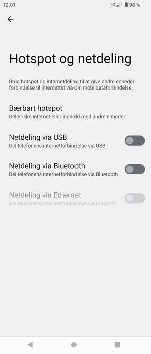 Vælg Bærbart hotspot