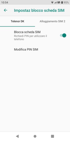 Seleziona Public e Modifica PIN SIM