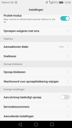Scroll naar en selecteer Aanvullende instellingen