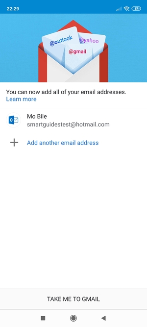Select TAKE ME TO GMAIL