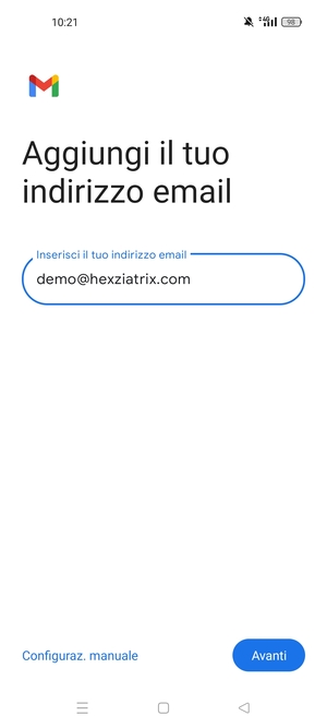 Inserisci il tuo indirizzo email e seleziona Avanti