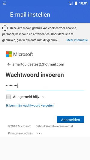 Voer uw wachtwoord in en selecteer Aanmelden
