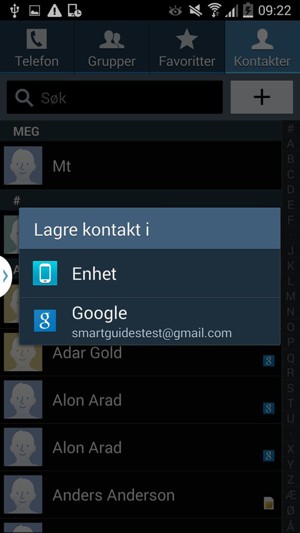 Velg din Google-konto