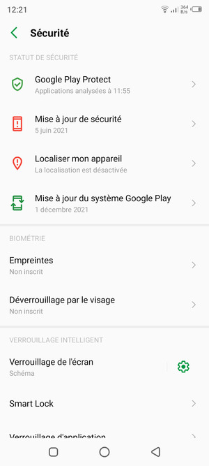 Votre téléphone est maintenant sécurisé par un écran de verrouillage