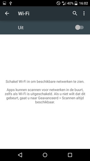 Schakel Wi-Fi in