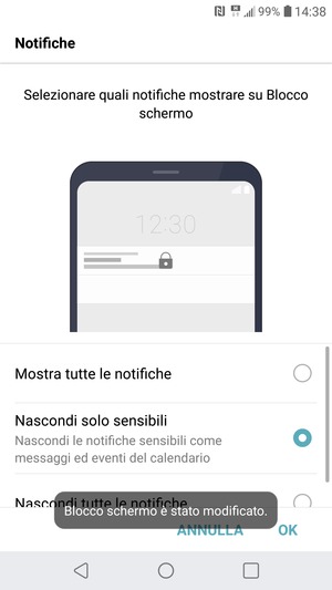 Seleziona la tua opzione preferita e poi OK