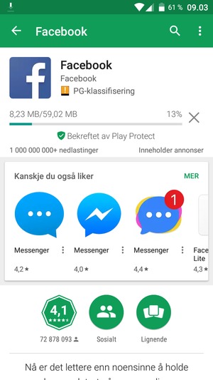 Vent til installasjonen er ferdig