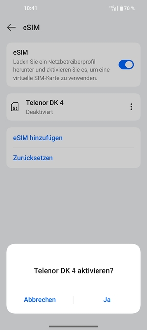 Wählen Sie Ja