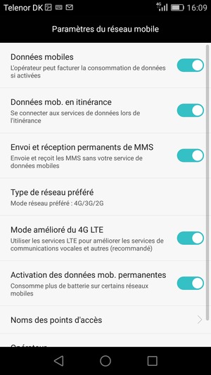 Activer ou désactiver Données mob. en itinérance