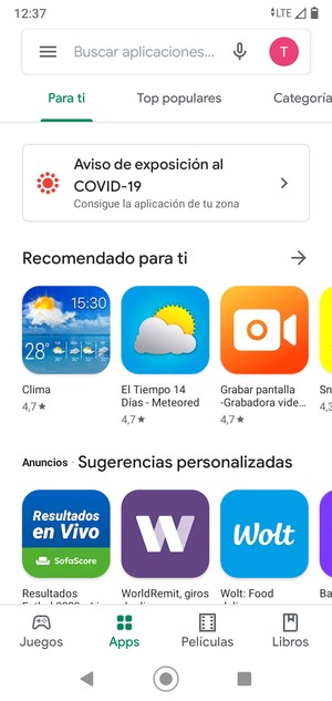 Seleccione la barra de Búsqueda