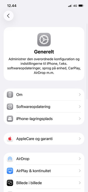 Vælg Softwareopdatering