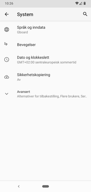 Velg Avansert