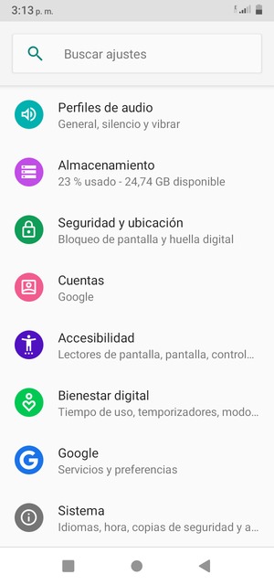Desplácese y seleccione Seguridad y ubicación