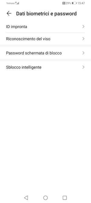 Seleziona Password schermata di blocco