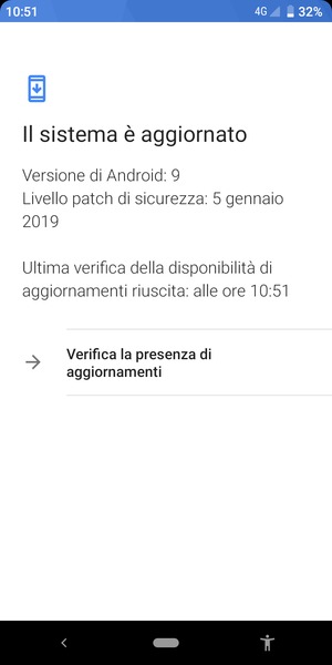 Se il tuo telefono è aggiornato, vedrai la seguente schermata