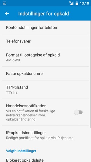 Vælg Telefonsvarer
