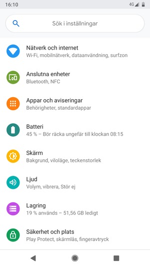 Välj Nätverk och internet