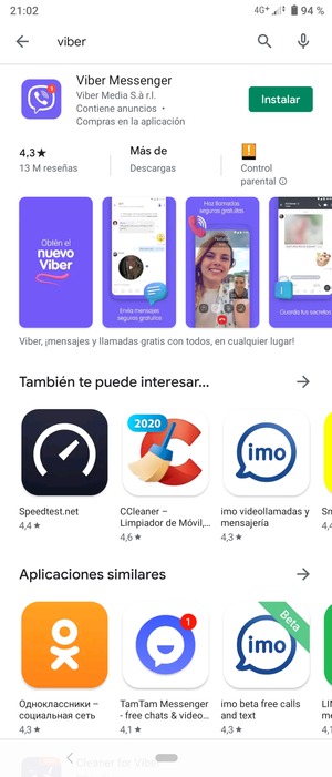 Seleccione la aplicación