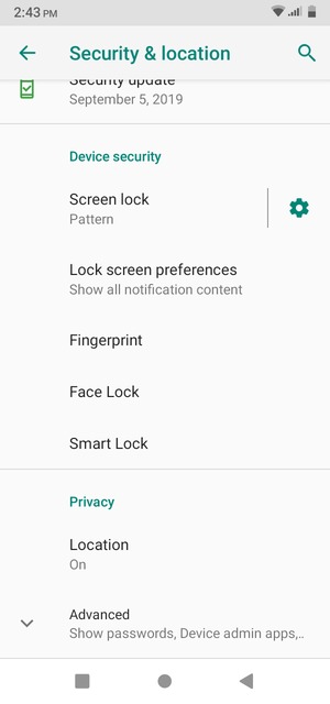To change the PIN for the SIM card, scroll to and select Advanced