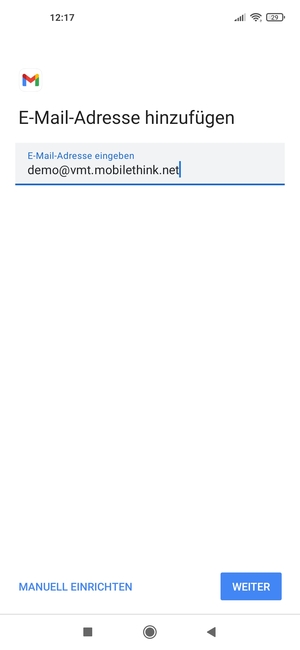 Geben Sie Ihre E-Mail-Adresse ein und wählen Sie WEITER