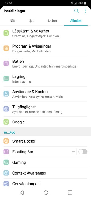 Välj Låsskärm & Säkerhet