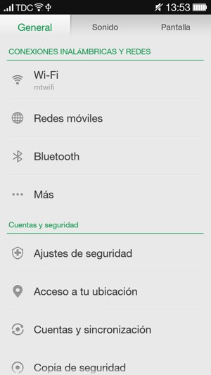 Seleccione Redes móviles