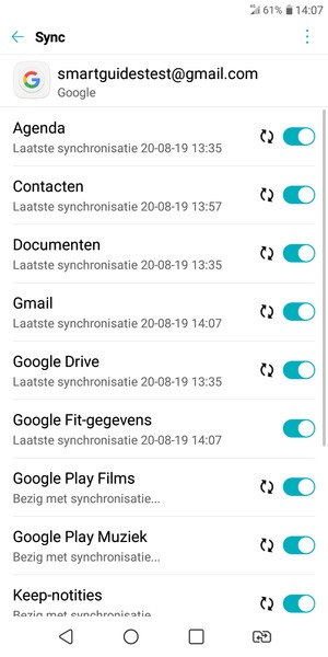 Uw gegevens worden gesynchroniseerd