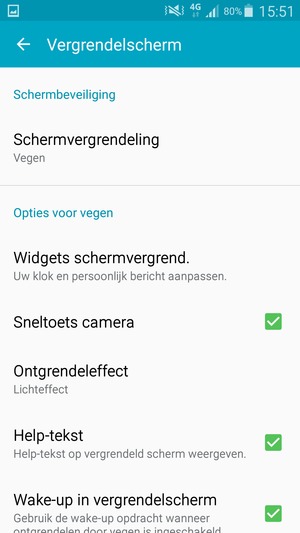 Selecteer Schermvergrendeling