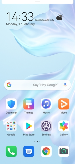 Slide down the top menu
