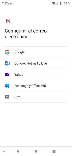 Seleccione Outlook, Hotmail y Live