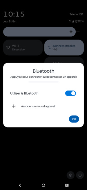 Désactiver  le Utiliser le Bluetooth
