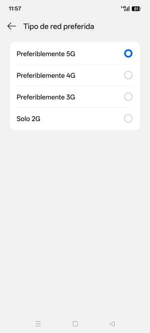 Seleccione la opción deseada