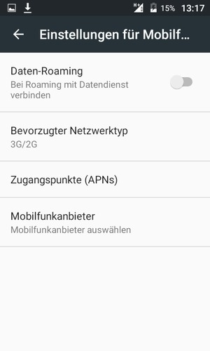 Um das Netzwerk zu wechseln, falls Probleme auftreten, wählen Sie Mobilfunkanbieter