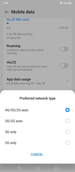 Select your preferred option