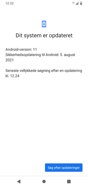 Hvis din telefon er opdateret, vil du se følgende skærmbillede
