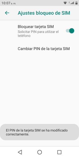 Su PIN de la tarjeta SIM ha sido cambiado